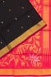 Uppada Silk Butta Black Saree With Jamdani Pallu