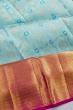 Kanchipuram Silk Checks And Butta Sky Blue Saree