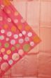 Kanchipuram Silk Polka Dot Butta Dual Tone Pink And Orange Saree