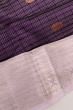 Kanchipuram Silk Checks And Butta Deep Purple Saree