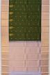 Kanchipuram Silk Checks And Butta Bottle Green Saree