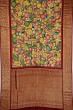 Kanchipuram Silk Hand Painted Kalamkari Grey Saree