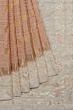 Parsi Gara x Kanchipuram Silk Checks And Butta Peach Saree