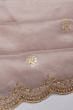 Organza Tissue Half And Half Jaal And Butta Lilac Saree With Scallop Border