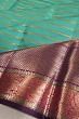 Kanchipuram Silk Horizontal Lines Sea Green Saree