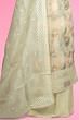 Organza Floral Printed Off-White Salwar Suit Set