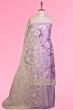 Soft Tussar Floral Printed And Butta Lavender Salwar Suit Set