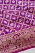 Banarasi Silk Kadwa Criss Cross Checks And Butta Violet Saree