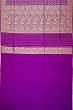 Banarasi Silk Kadwa Criss Cross Checks And Butta Violet Saree