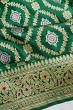 Banarasi Silk Kadwa Jaal And Butta Dark Green Saree