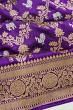 Banarasi Silk Kadwa Jaal And Butta Purple Saree