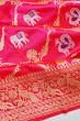 Banarasi Silk Kadwa Jaal And Butta Rani Pink Saree