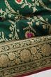 Banarasi Silk Kadwa Jaal Bottle Green Saree