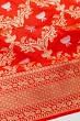 Banarasi Silk Kadwa Jaal And Butta Red Saree