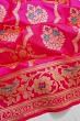 Banarasi Silk Kadwa Jaal And Butta Rani Pink Saree