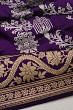 Banarasi Silk Kadwa Jaal And Butta Purple Saree