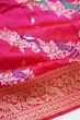 Banarasi Silk Kadwa Jaal Rani Pink Saree