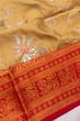 Kanchipuram Silk Floral Embroidery Mehendi Green Saree With Pochampally Blouse