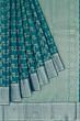 Kanchipuram Silk Jaal Teal Blue Saree