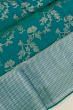 Kanchipuram Silk Jaal Teal Blue Saree