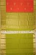 Kanchipuram Silk Checks And Butta Pink And Yellow Saree