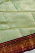 Kanchipuram Silk Tissue Jaal Pastel Green Saree