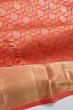 Kanchipuram Silk Brocade Peach Saree