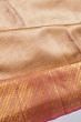 Kanchipuram Silk Tissue Brocade Peach Saree