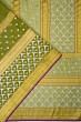 Banarasi Kora Organza Checks Sage Green Saree