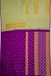 Banarasi Kora Organza Checks Sage Green Saree