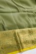 Kanchipuram Silk Plain Pista Green Saree