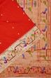 Paithani Silk Butta Red Saree With Akruthi Border