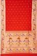 Paithani Silk Butta Red Saree With Akruthi Border