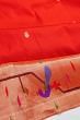 Paithani Silk Butta Red Saree With Akruthi Border