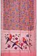 Paithani Silk Kalamkari Hand Painted And Vertical Lines Pink Saree