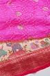 Banarasi Silk Bandhani Butta Pink Saree