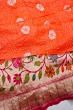 Banarasi Silk Bandhani And Butta Orange Saree