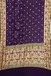 Banarasi Silk Bandhani And Butta Violet Saree