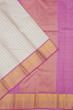 Kanchipuram Silk Kattam Checks White Saree