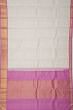 Kanchipuram Silk Kattam Checks White Saree