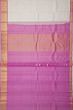 Kanchipuram Silk Kattam Checks White Saree