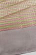 Kanchipuram Silk Checks Peach And Green Saree