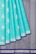 Kanchipuram Silk Checks And Butta Sky Blue Saree