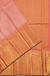 Kanchipuram Silk Horizontal Lines Peach Saree