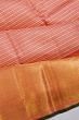 Kanchipuram Silk Horizontal Lines Peach Saree