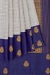 Kanchipuram Silk Checks Off White Saree