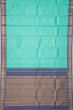 Kanchipuram Silk Horizontal Lines And Butta Sea Green Saree