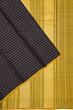 Kanchipuram Silk Horizontal Lines Black Saree