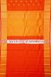 Kanchipuram Silk Checks And Butta Dual Tone Red And Orange Saree