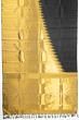 Kanchipuram Silk Plain Black And Gold Saree With Increasing Temples